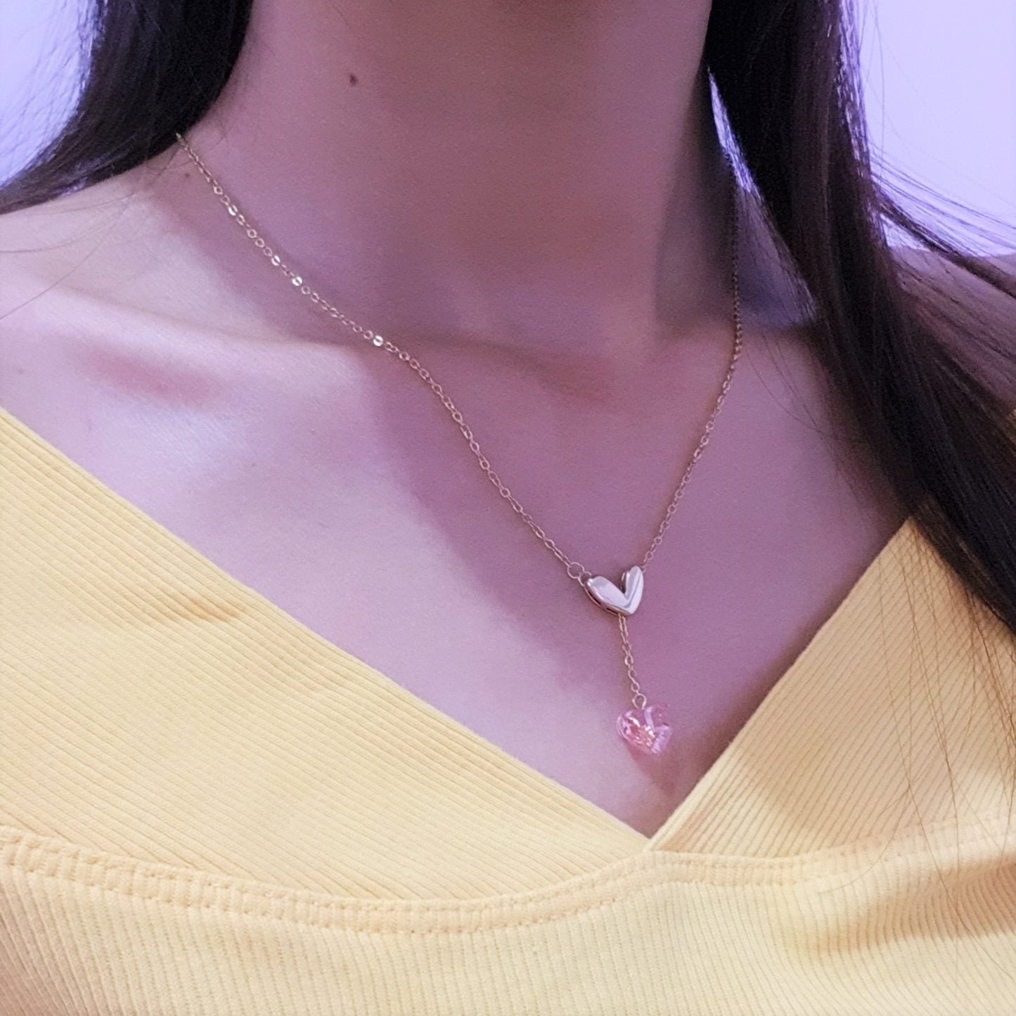 Multi layer Mini Love Lariat | Handmade Multi Layer Resin Necklace
