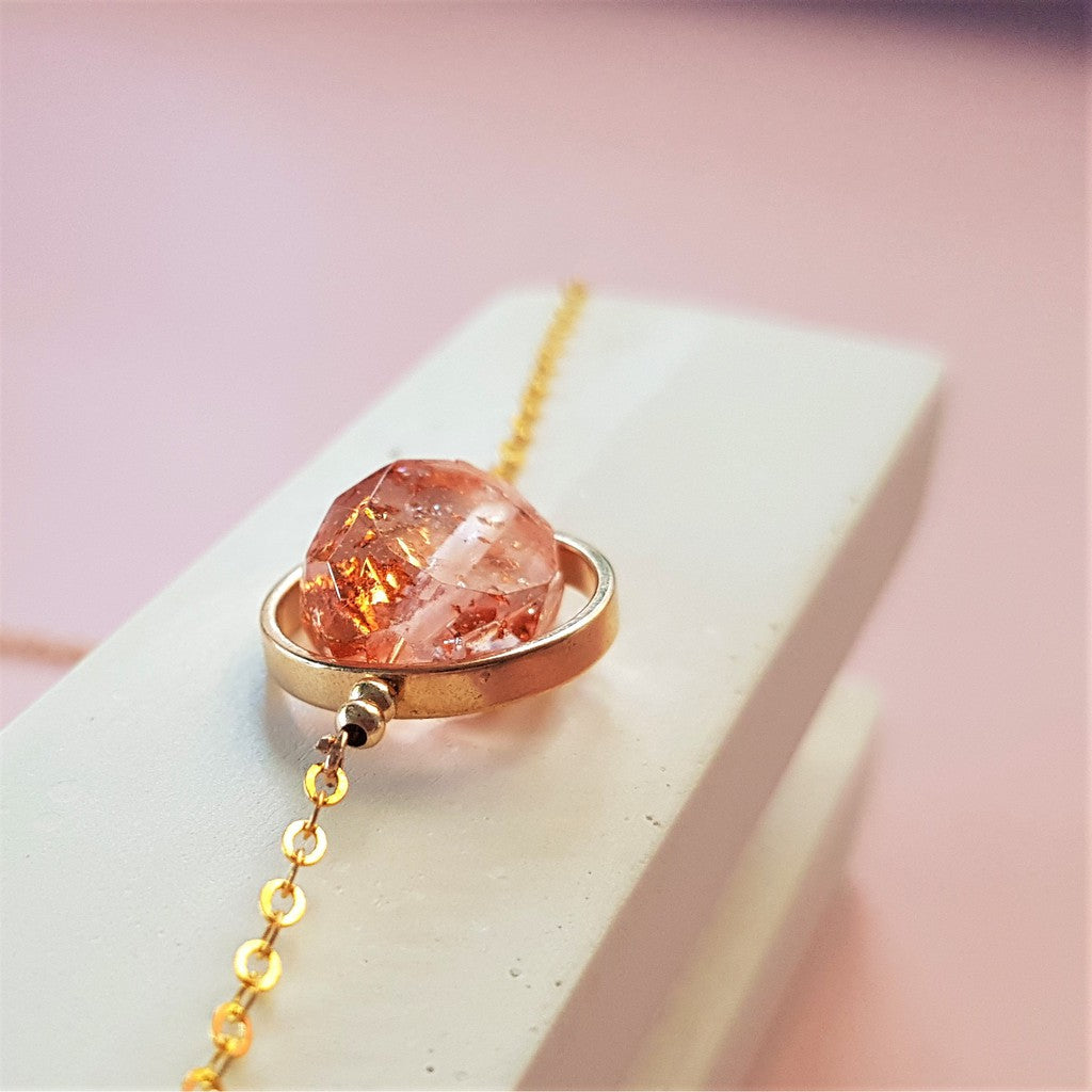 Handmade Kalung Resin Choker Gold Plated