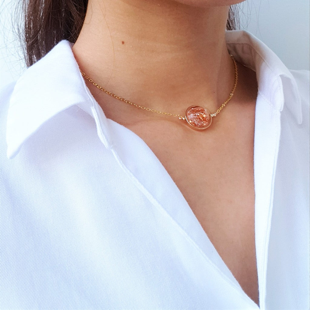 Handmade Kalung Resin Choker Gold Plated