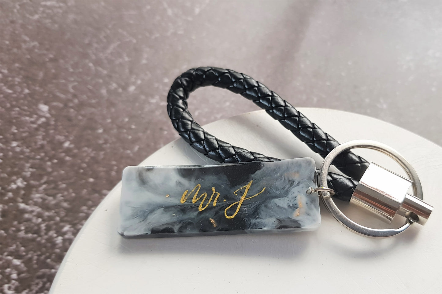 [Best Seller] Rectangular Marble Keychain