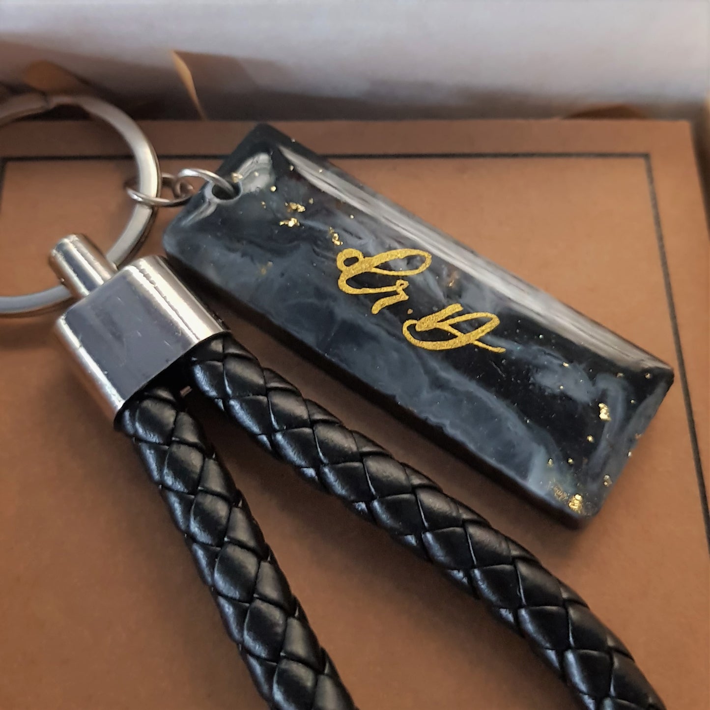 [Best Seller] Rectangular Marble Keychain